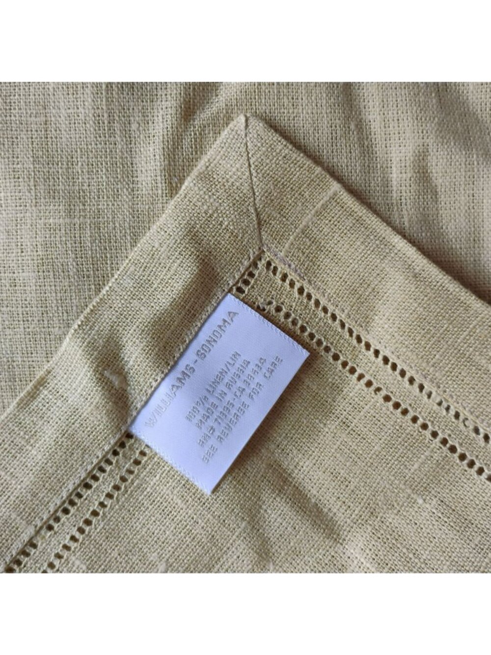 Williams Sonoma Mustard Yellow Hemstitch Linen Placemats - Set Of 8 - Picture 2 of 3